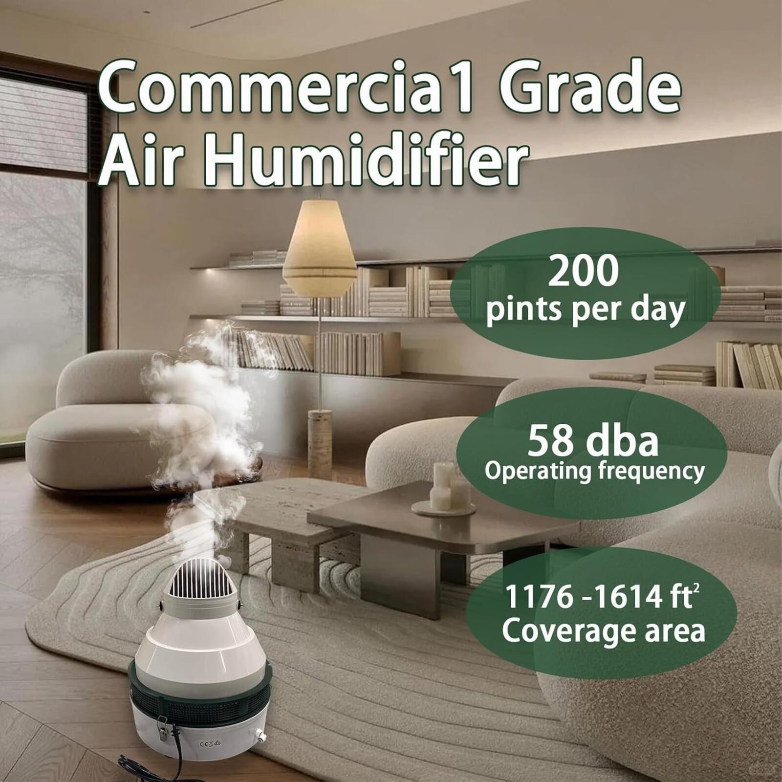 200 Pint Air Humidifier commercial Grade Fog Mist For Hydroponics Grow Room NEW